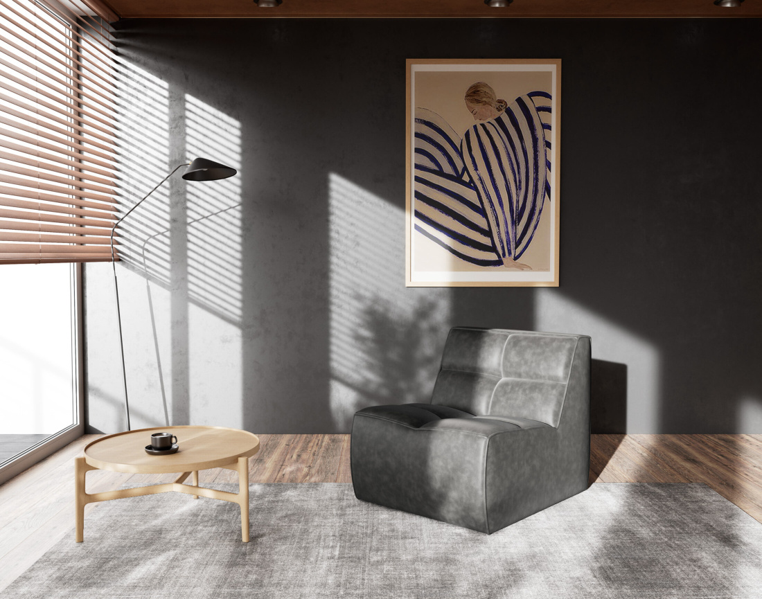 Module d'assise sans accoudoir en simili Alya