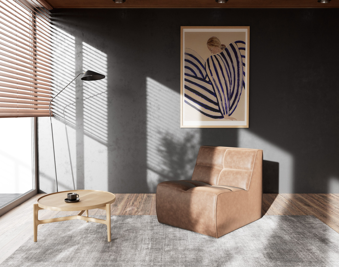 Module d'assise sans accoudoir en simili Alya