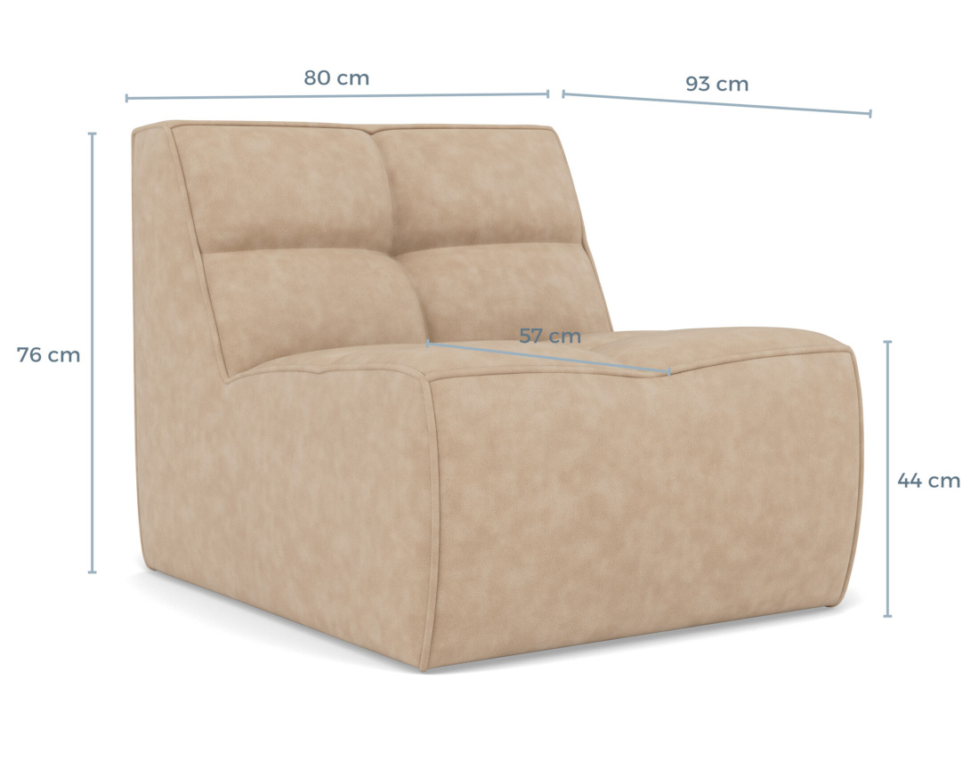 Module d'assise sans accoudoir en simili Alya