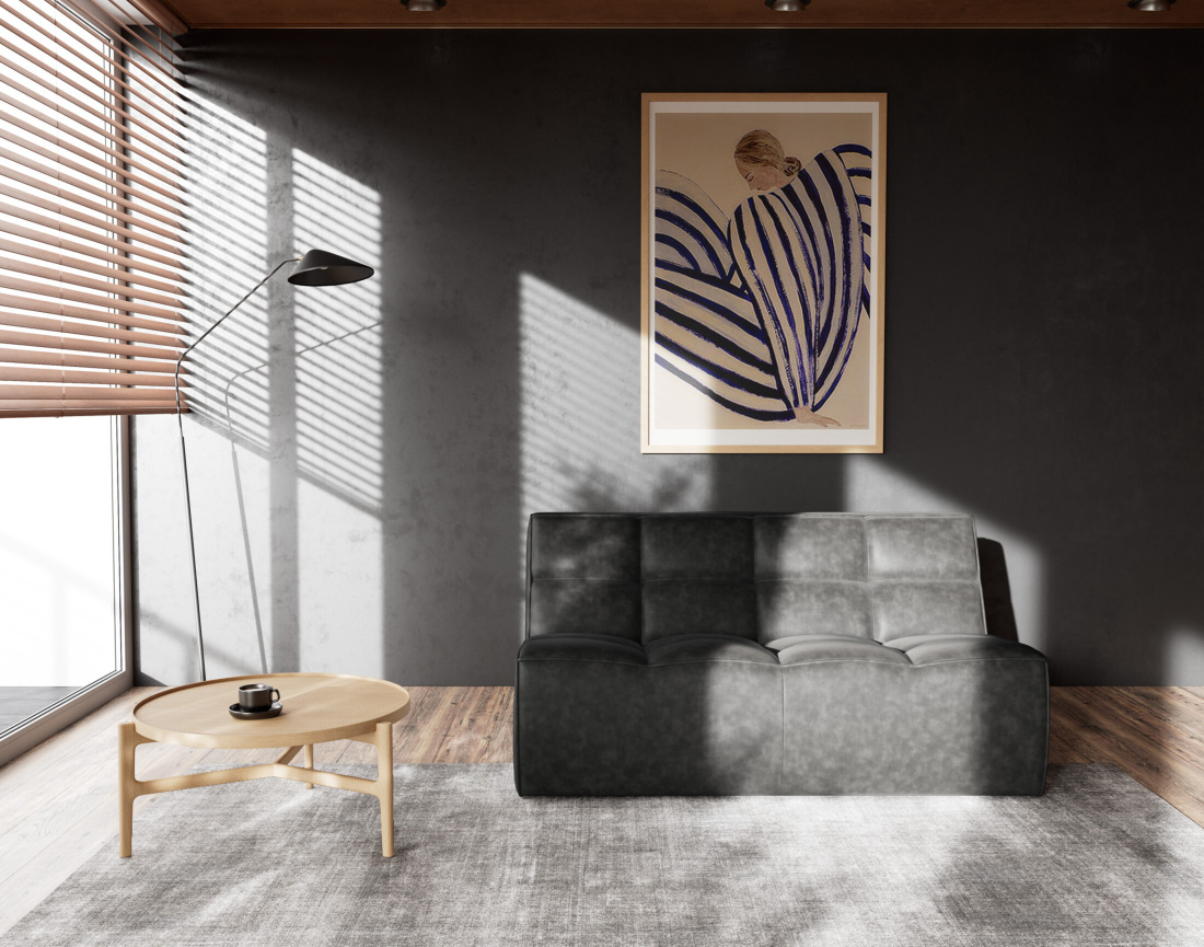 Canapé 2 places en simili Alya