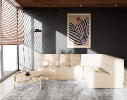 Canapé modulable d'angle réversible 4 places en simili Alya