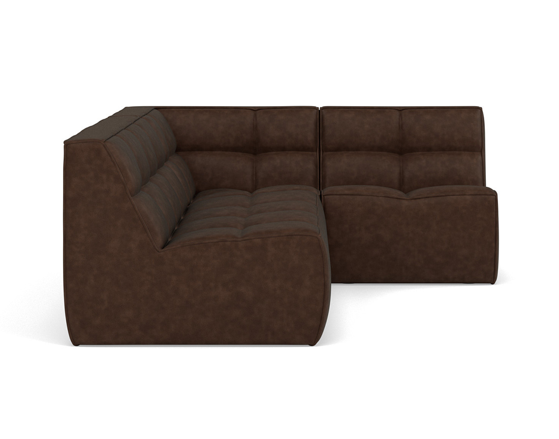 Canapé modulable d'angle réversible 4 places en simili Alya