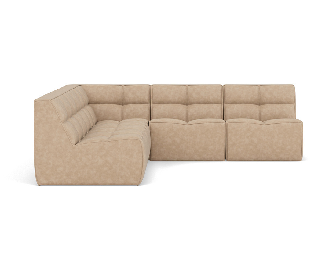Canapé modulable d'angle réversible 5 places en simili Alya Canapé modulable d'angle réversible 5 places en simili Alya
