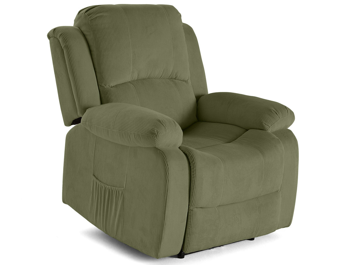 Fauteuil relax électrique en velours côtelé Armand