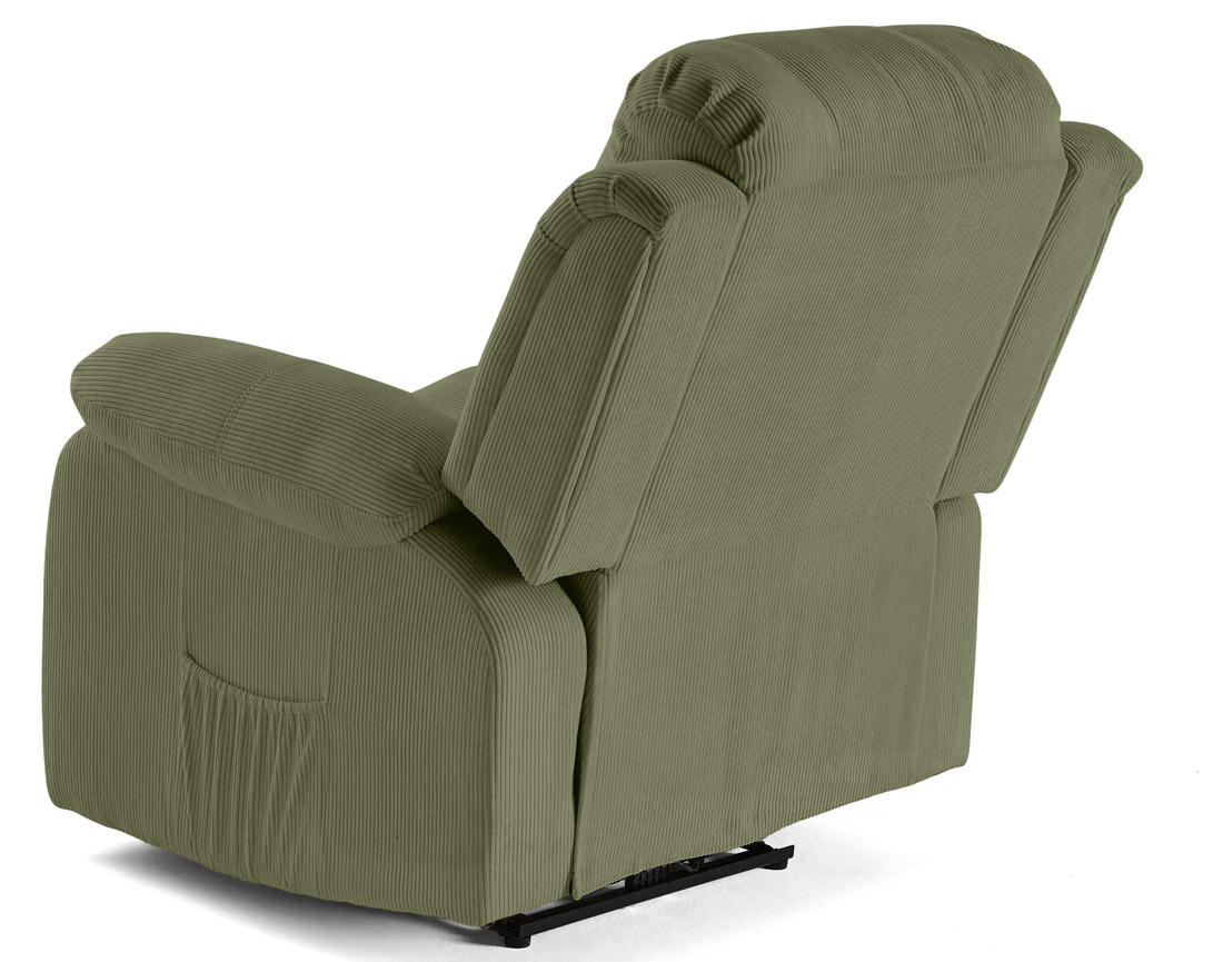 Fauteuil relax électrique en velours côtelé Armand