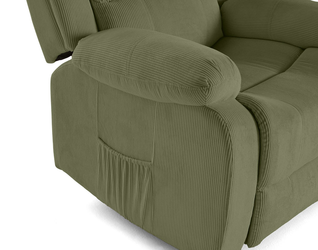 Fauteuil relax électrique en velours côtelé Armand
