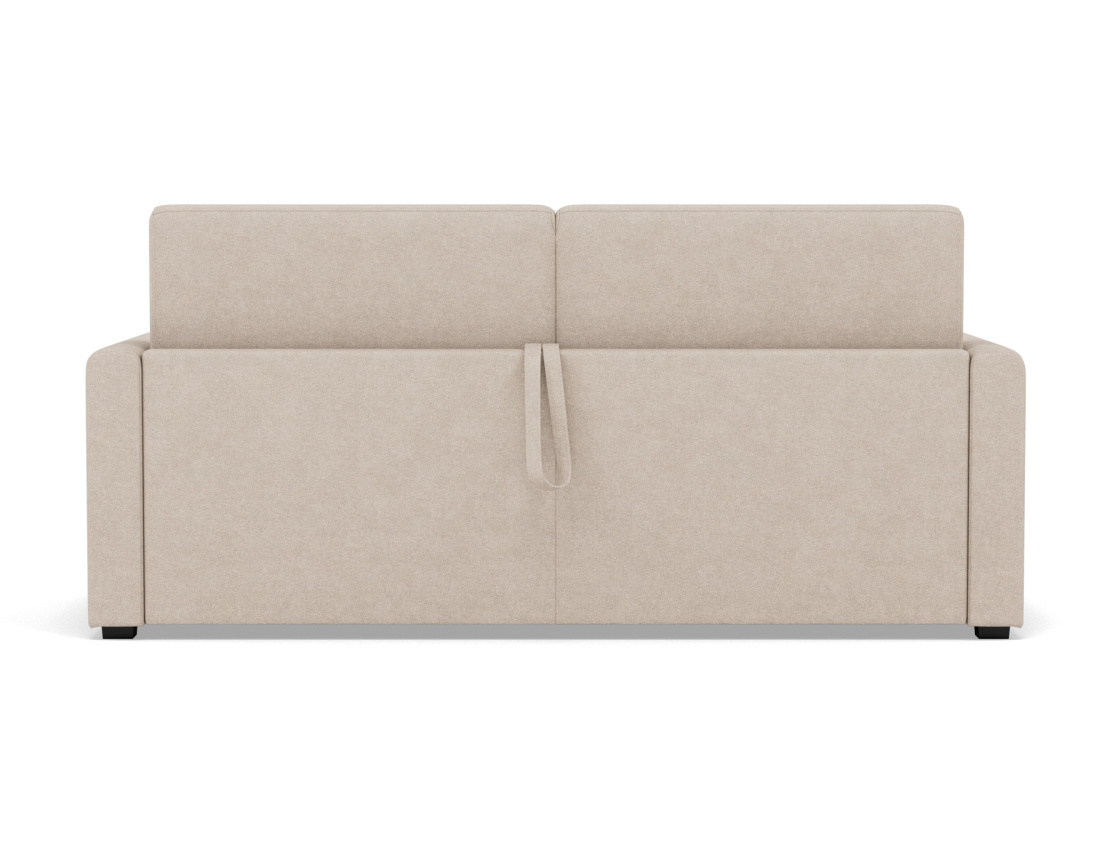 Canapé 3 places convertible couchage quotidien matelas 18 cm en tissu Julia