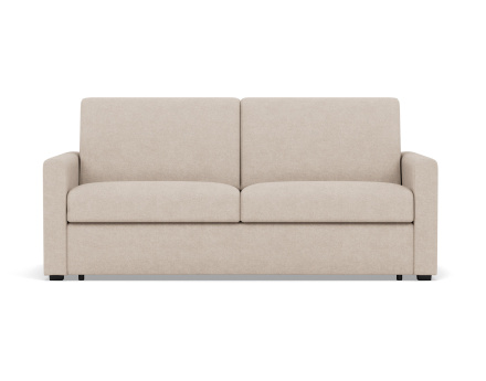 Canapé 3 places convertible couchage quotidien matelas 18 cm en tissu Julia