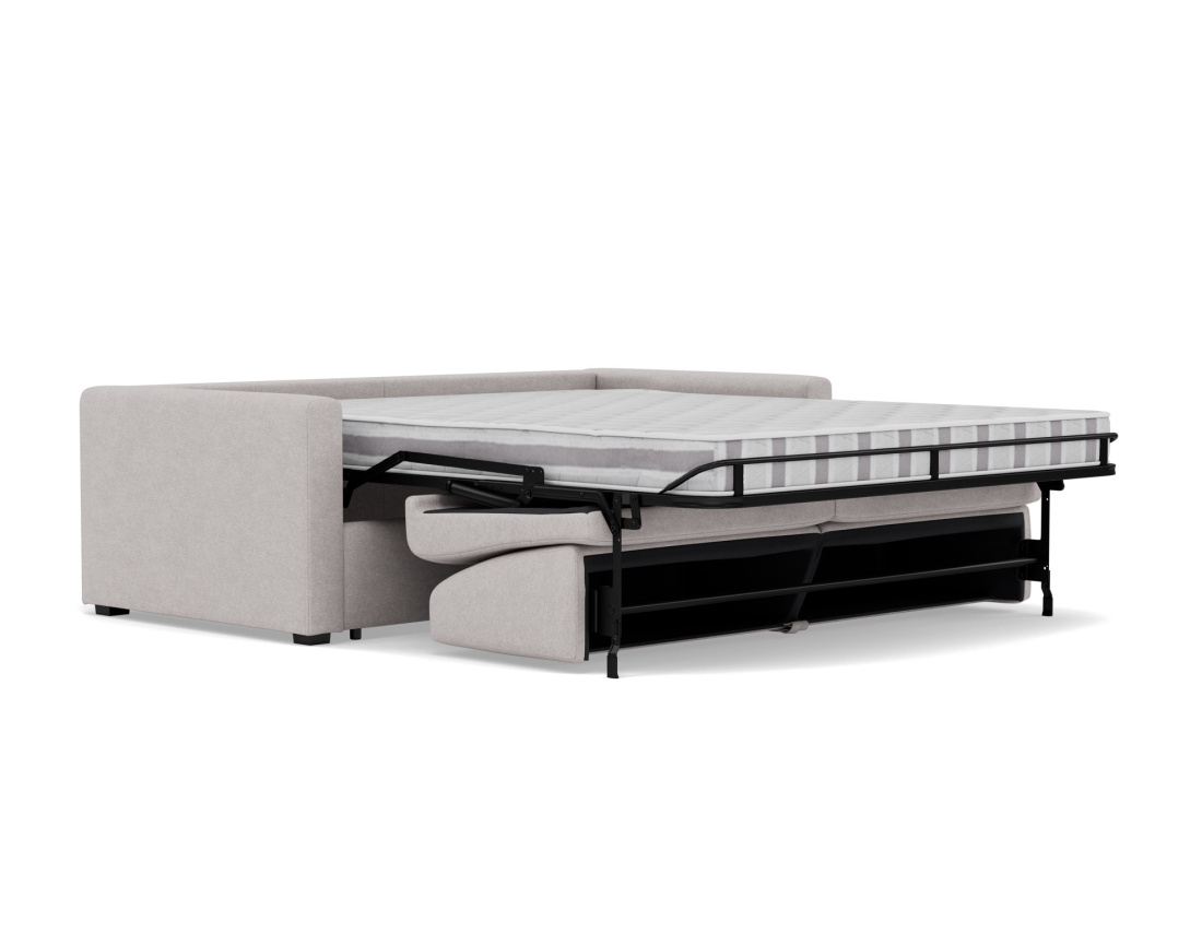 Canapé 3 places convertible couchage quotidien matelas 14 cm en tissu Julia