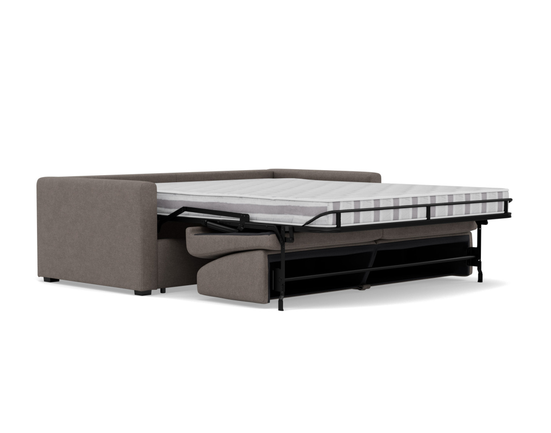 Canapé 3 places convertible couchage quotidien matelas 14 cm en tissu Julia