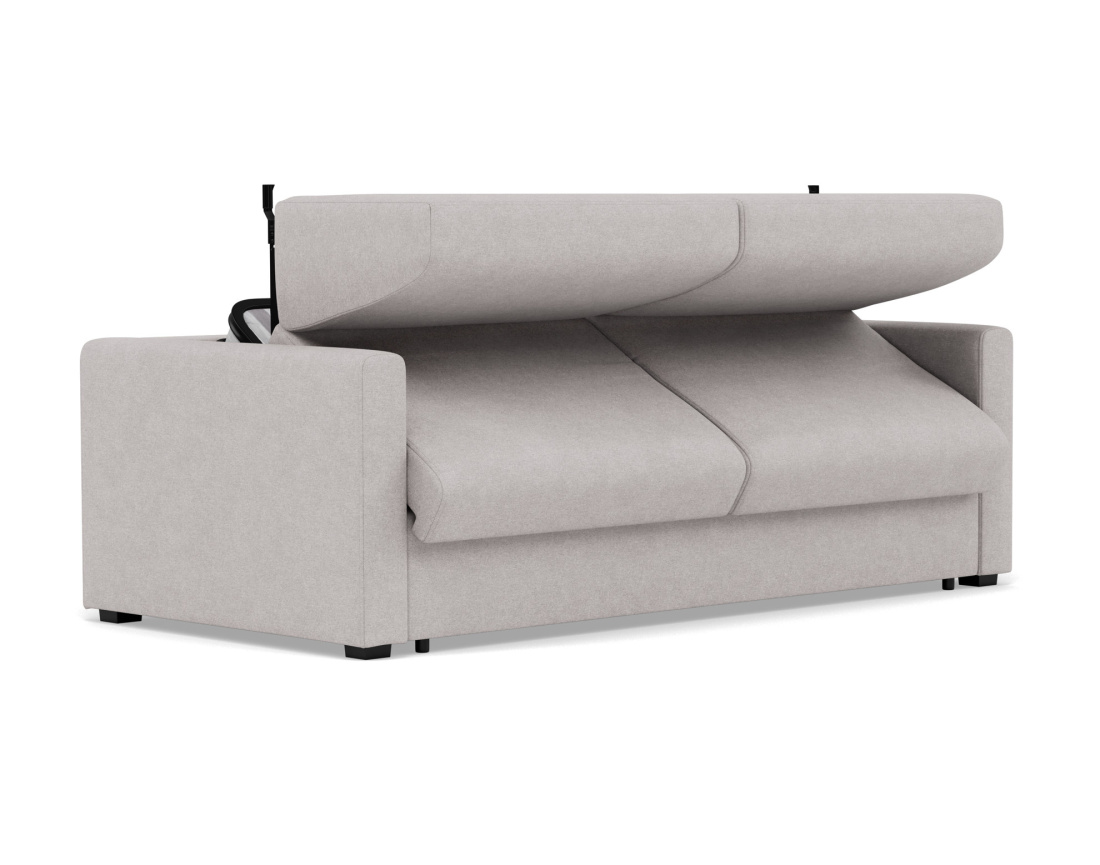 Canapé 3 places convertible couchage quotidien matelas 14 cm en tissu Julia
