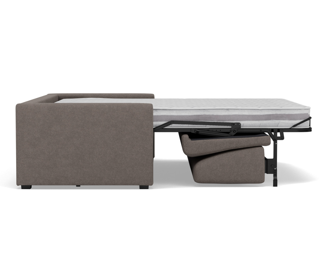 Canapé 3 places convertible couchage quotidien matelas 14 cm en tissu Julia