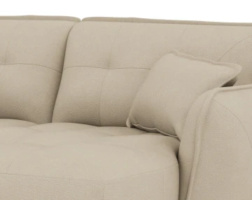 Canapé droit 4 places avec double méridienne assise profonde en tissu texturé Thais