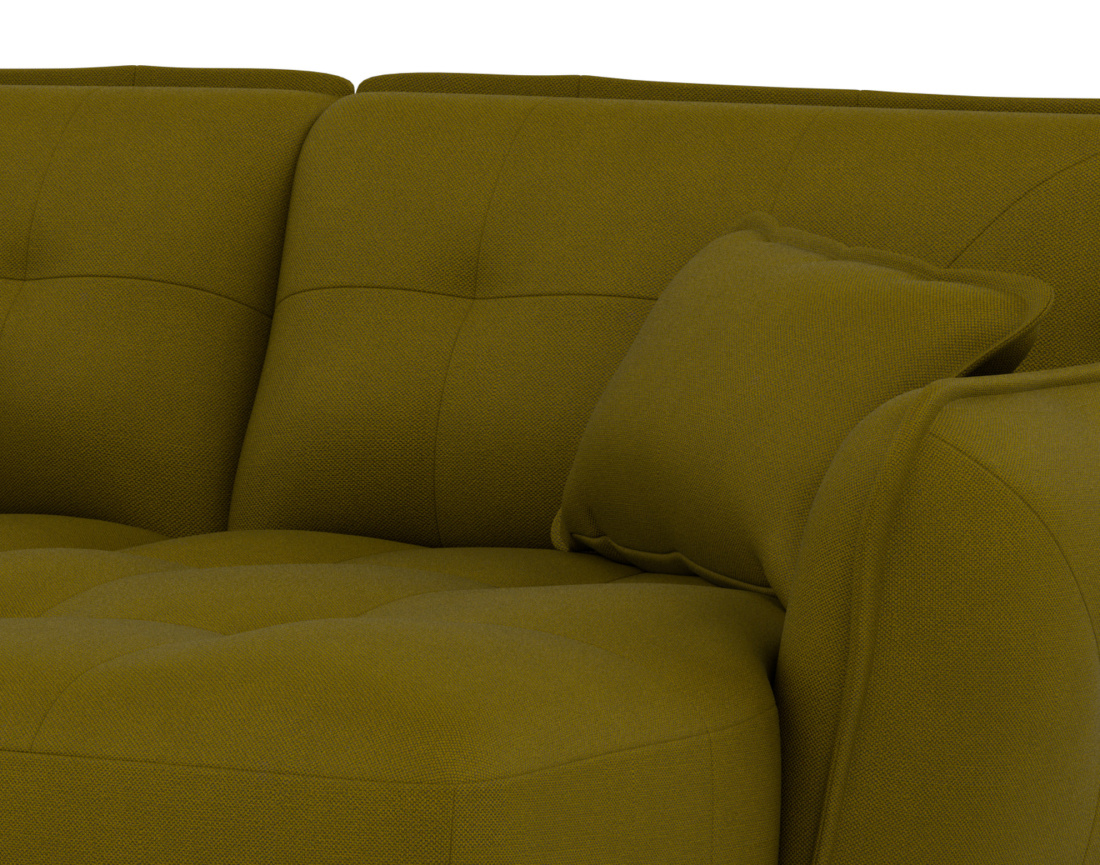 Canapé droit 4 places avec double méridienne assise profonde en tissu texturé Thais Canapé droit 4 places avec double méridienne assise profonde en tissu texturé Thais