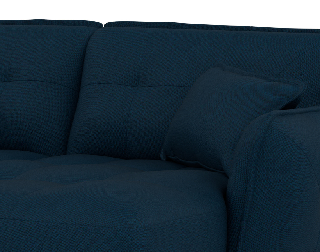 Canapé droit 4 places avec double méridienne assise profonde en tissu texturé Thais