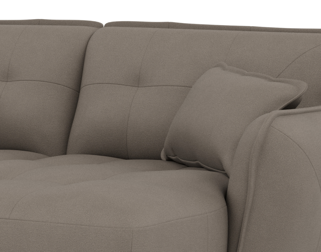 Canapé droit 4 places avec double méridienne assise profonde en tissu texturé Thais Canapé droit 4 places avec double méridienne assise profonde en tissu texturé Thais