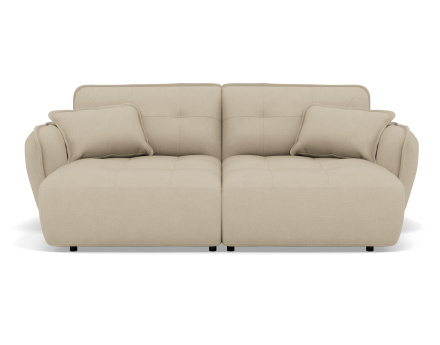 Canapé droit 4 places avec double méridienne assise profonde en tissu texturé Thais