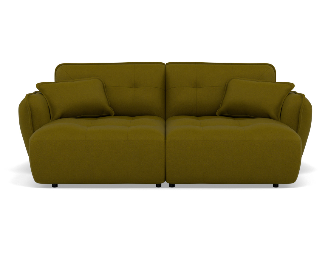 Canapé droit 4 places avec double méridienne assise profonde en tissu texturé Thais Canapé droit 4 places avec double méridienne assise profonde en tissu texturé Thais