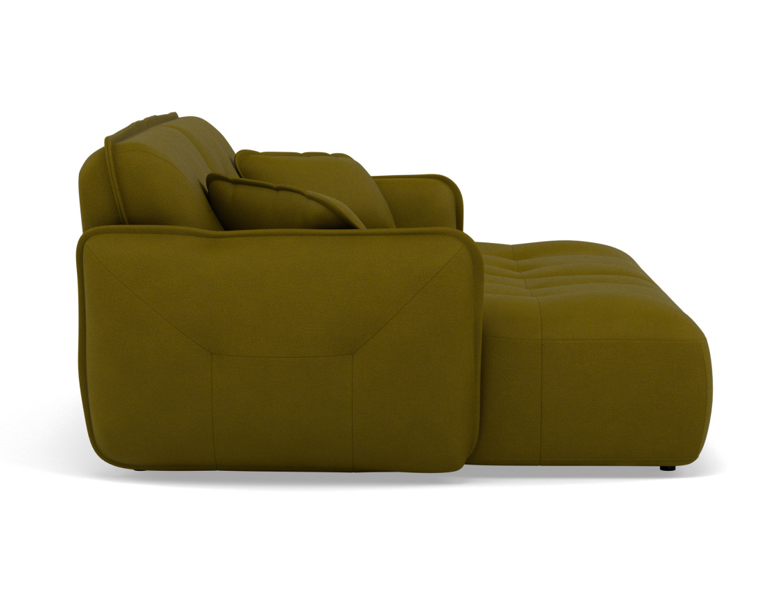 Canapé droit 4 places avec double méridienne assise profonde en tissu texturé Thais Canapé droit 4 places avec double méridienne assise profonde en tissu texturé Thais