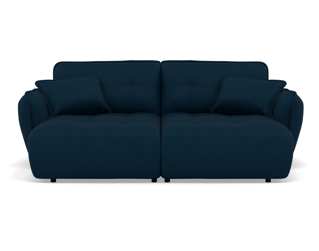 Canapé droit 4 places avec double méridienne assise profonde en tissu texturé Thais