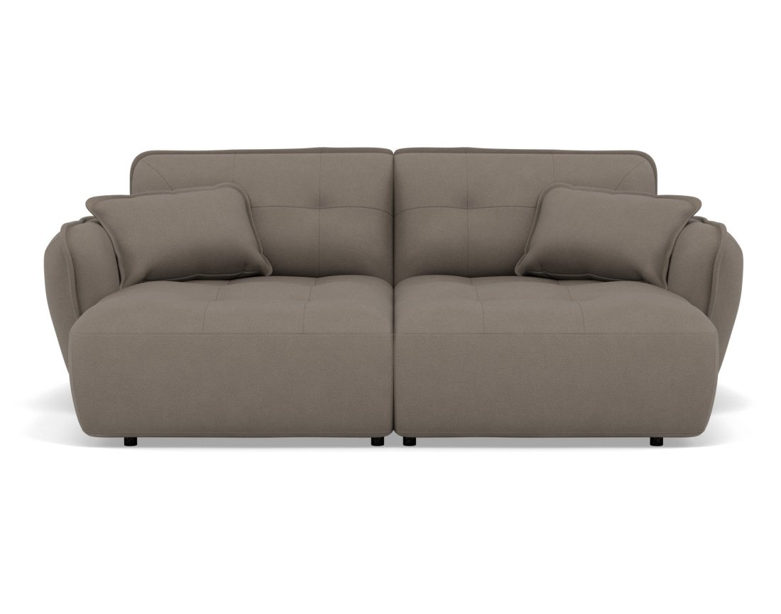 Canapé droit 4 places avec double méridienne assise profonde en tissu texturé Thais Canapé droit 4 places avec double méridienne assise profonde en tissu texturé Thais