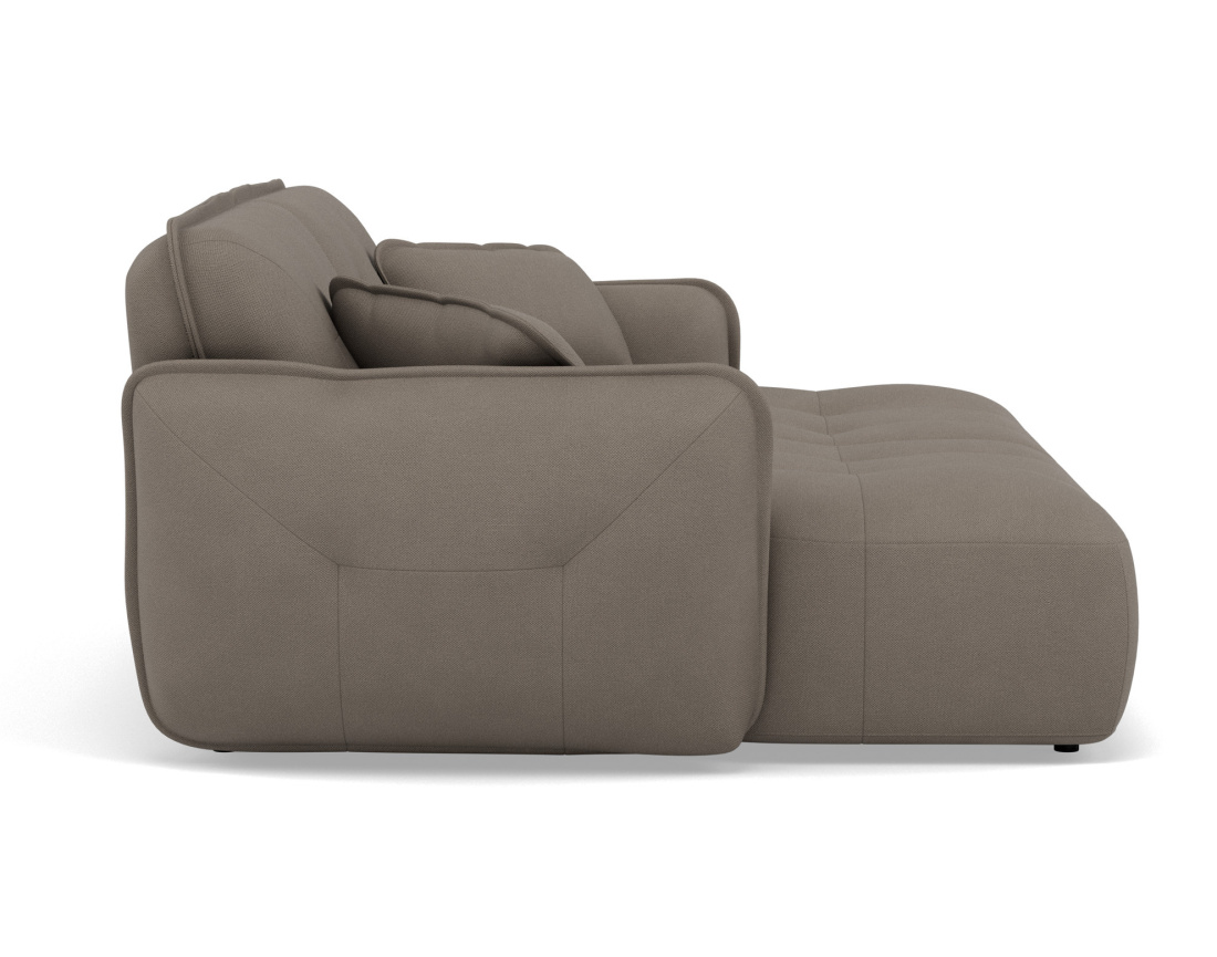 Canapé droit 4 places avec double méridienne assise profonde en tissu texturé Thais Canapé droit 4 places avec double méridienne assise profonde en tissu texturé Thais