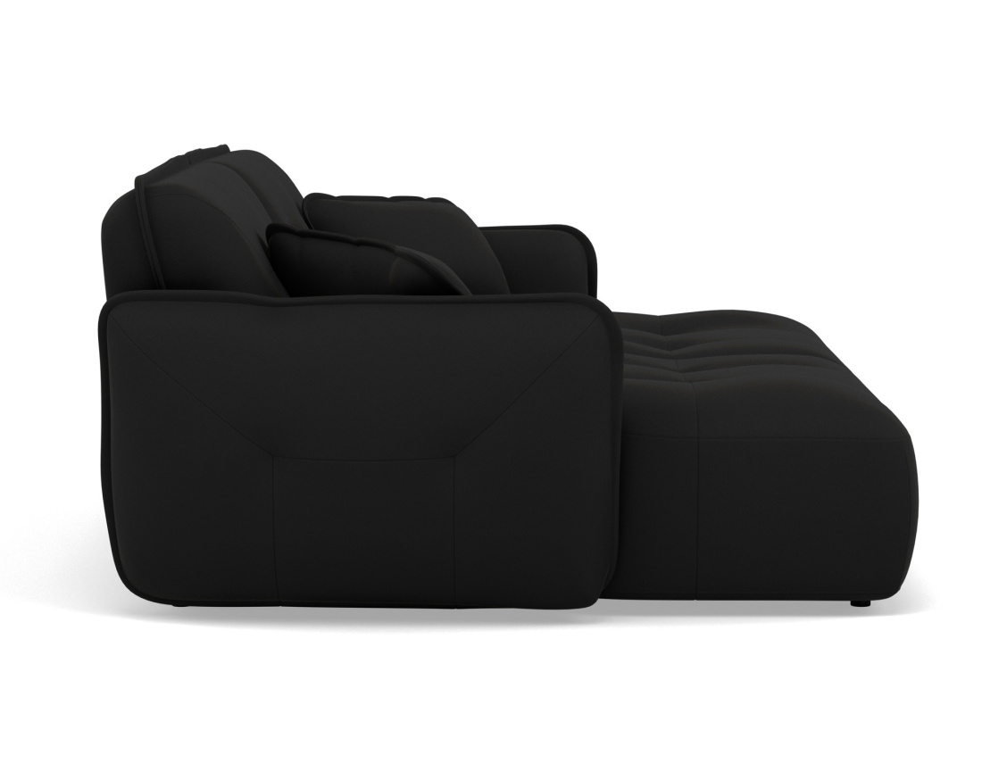 Canapé droit 4 places avec double méridienne assise profonde en tissu texturé Thais