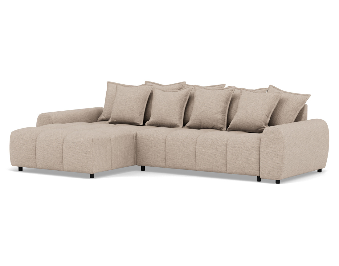 Canapé d'angle réversible 4 places en tissu texturé Adelaide