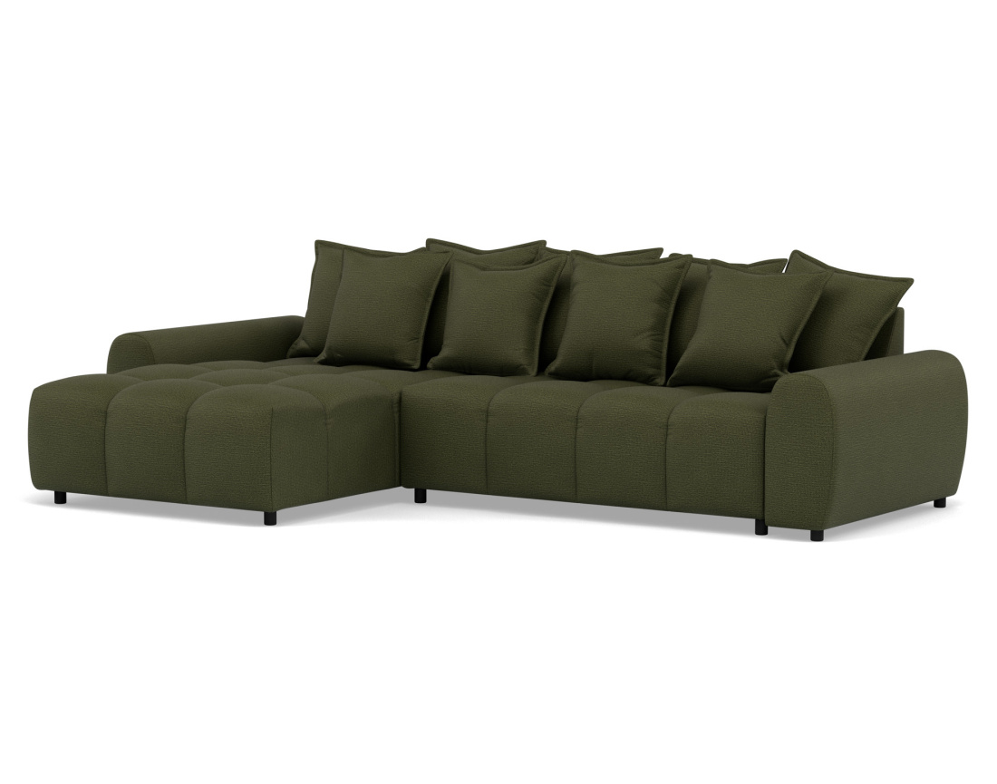 Canapé d'angle réversible 4 places en tissu texturé Adelaide