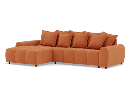 Canapé d'angle réversible 4 places en tissu texturé Adelaide