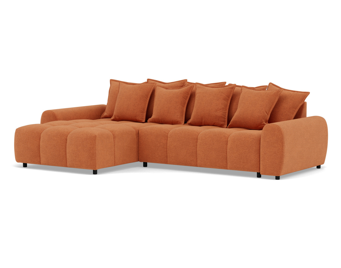 Canapé d'angle réversible 4 places en tissu texturé Adelaide