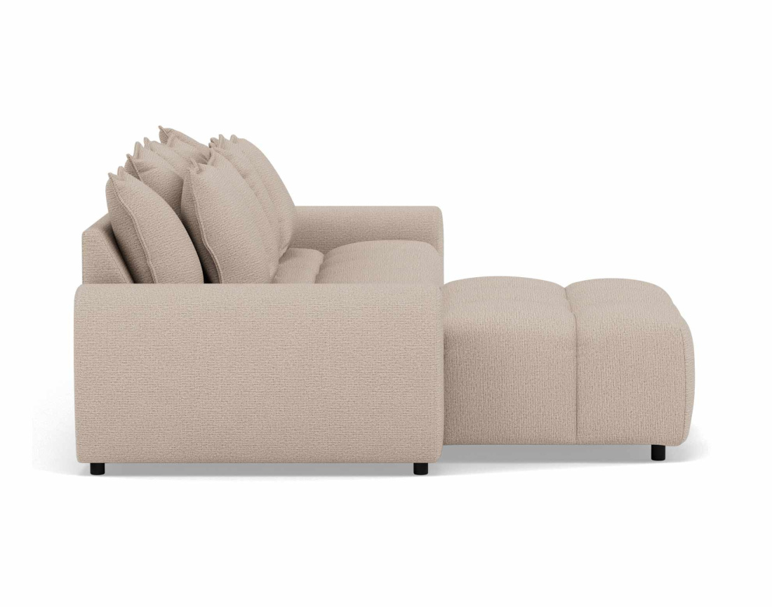 Canapé d'angle réversible 4 places en tissu texturé Adelaide
