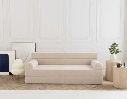 Canapé 3 places convertible en velours texturé Astral