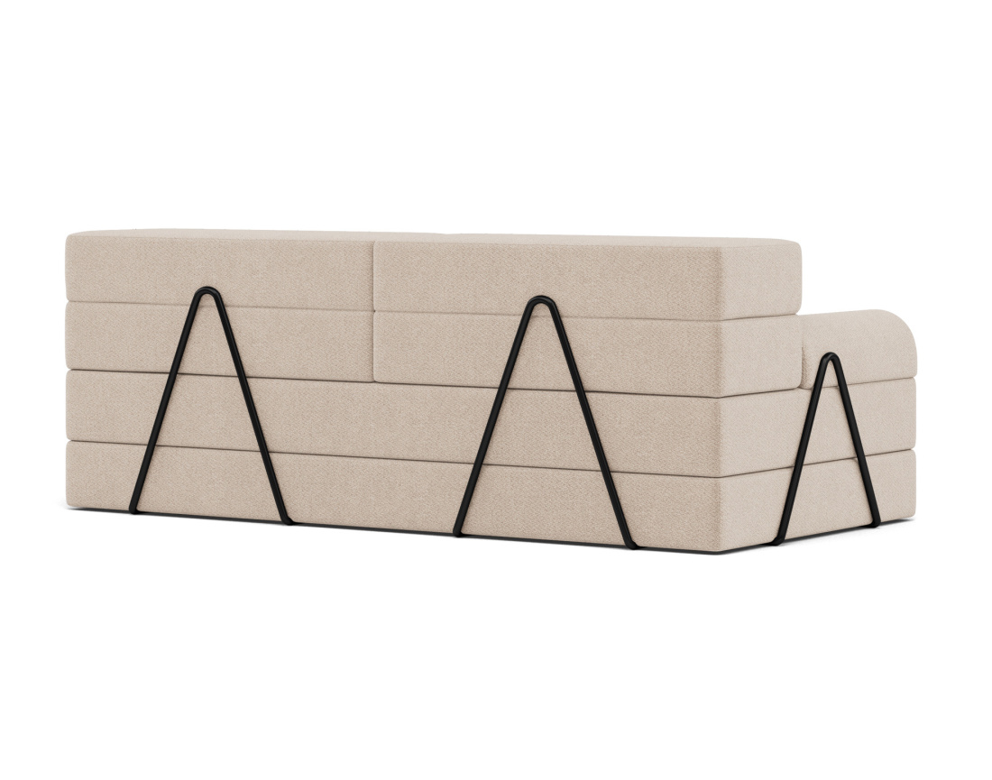 Canapé 3 places convertible en velours texturé Astral