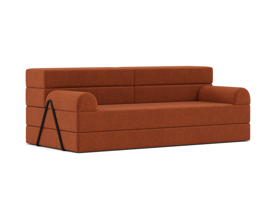 Canapé 3 places convertible en velours texturé Astral