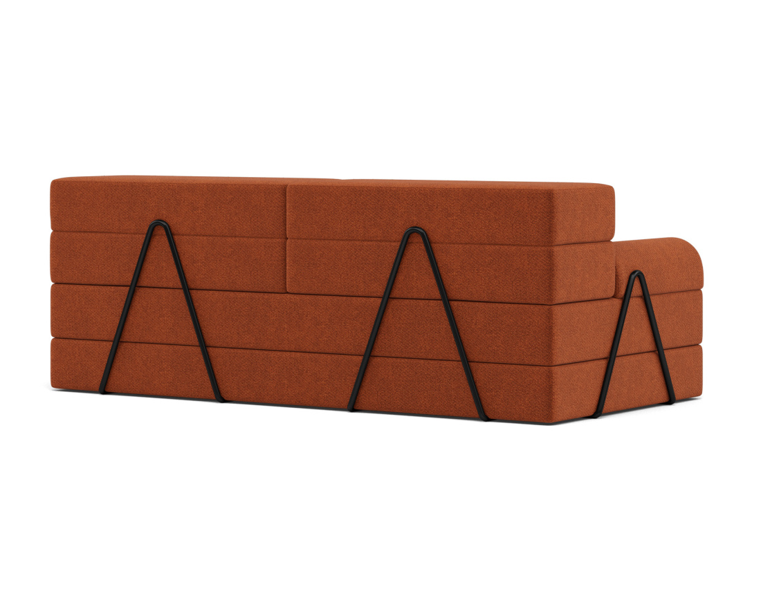 Canapé 3 places convertible en velours texturé Astral