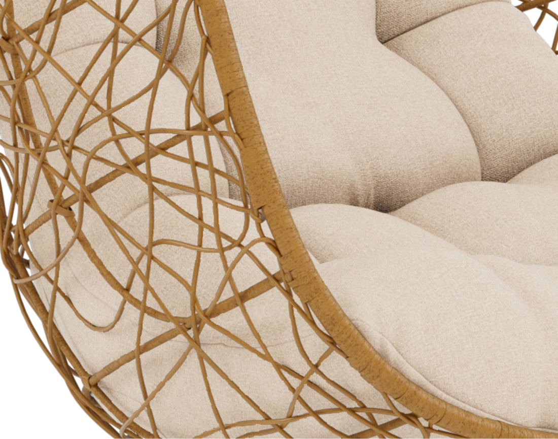 Fauteuil suspendu 1 place effet rotin naturel Leila