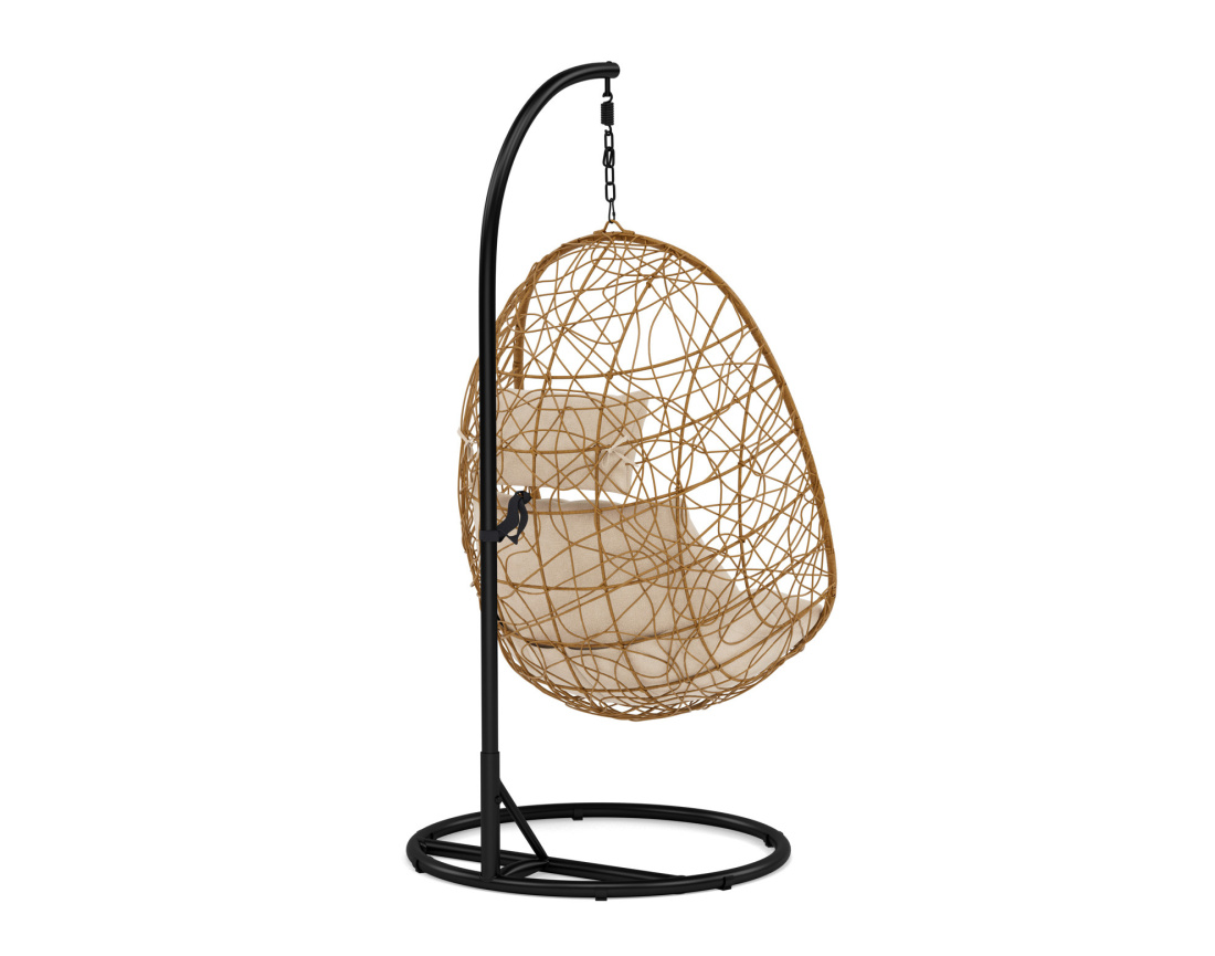 Fauteuil suspendu 1 place effet rotin naturel Leila