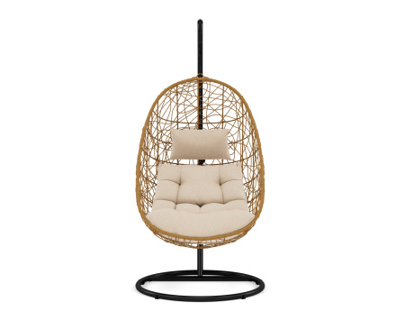 Fauteuil suspendu 1 place effet rotin naturel Leila