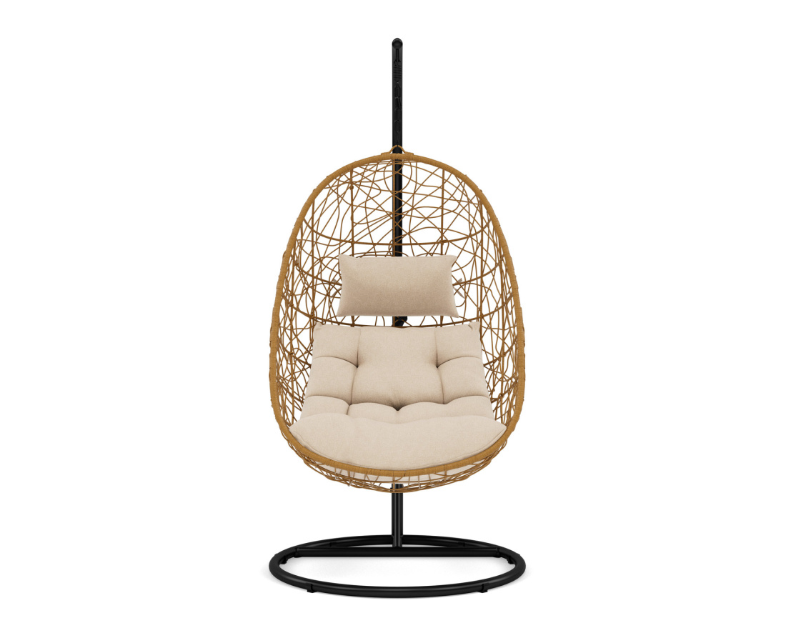 Fauteuil suspendu 1 place effet rotin naturel Leila