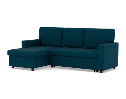 Canapé d’angle 4 places en tissu convertible avec coffre Meiya