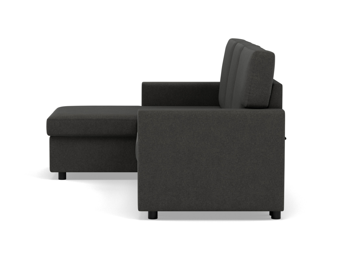 Canapé d’angle 4 places en tissu convertible avec coffre Meiya