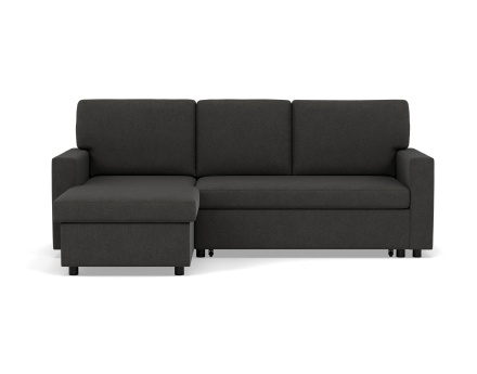 Canapé d’angle 4 places en tissu convertible avec coffre Meiya