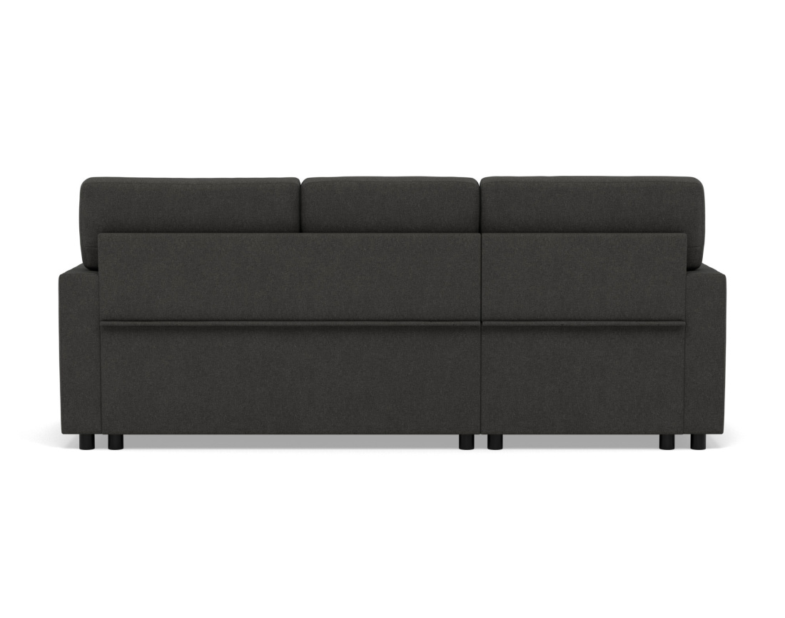 Canapé d’angle 4 places en tissu convertible avec coffre Meiya