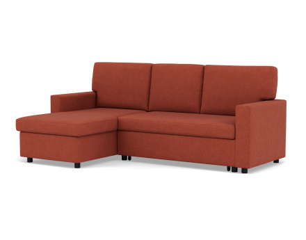 Canapé d’angle 4 places en tissu convertible avec coffre Meiya
