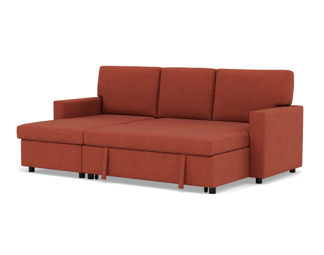 Canapé d’angle 4 places en tissu convertible avec coffre Meiya Canapé d’angle 4 places en tissu convertible avec coffre Meiya