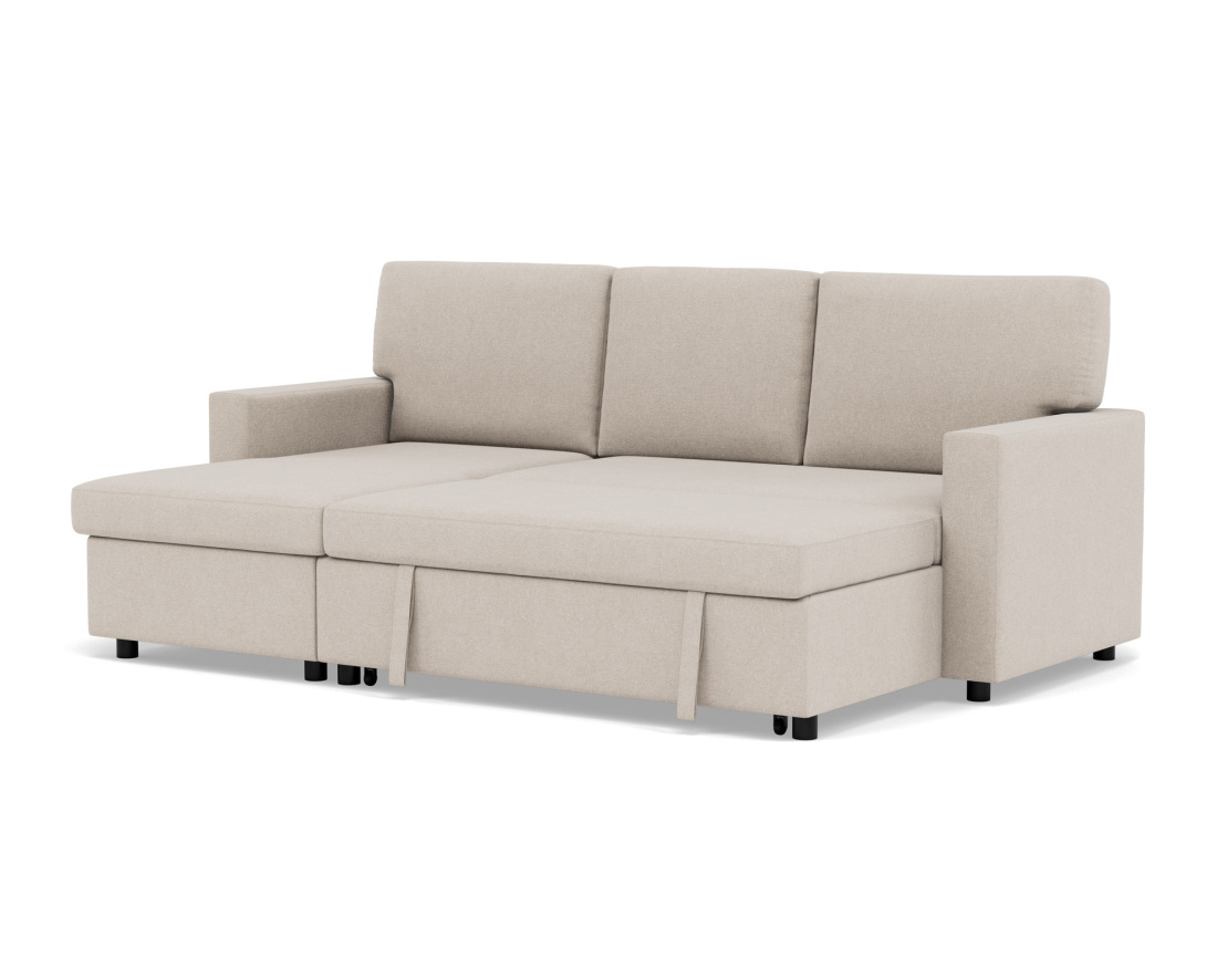 Canapé d’angle 4 places en tissu convertible avec coffre Meiya Canapé d’angle 4 places en tissu convertible avec coffre Meiya