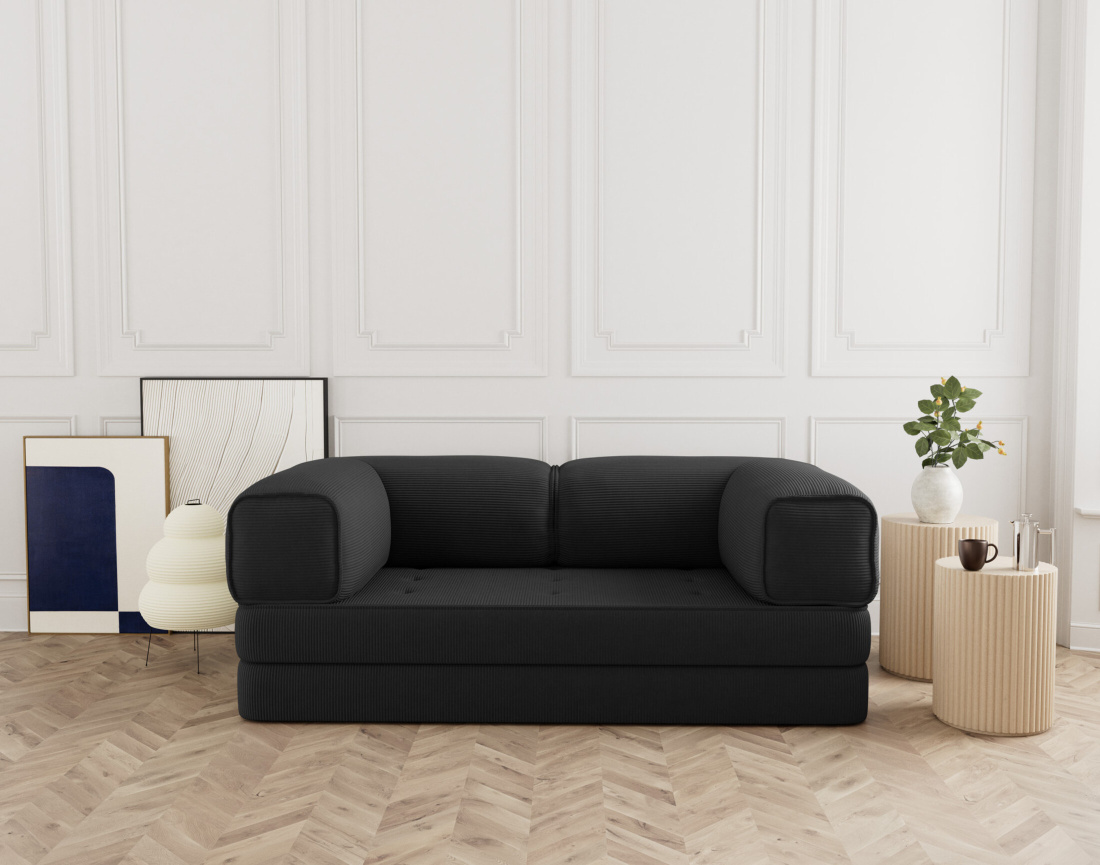 Canapé 3 places convertible en velours côtelé Poppy Canapé 3 places convertible en velours côtelé Poppy