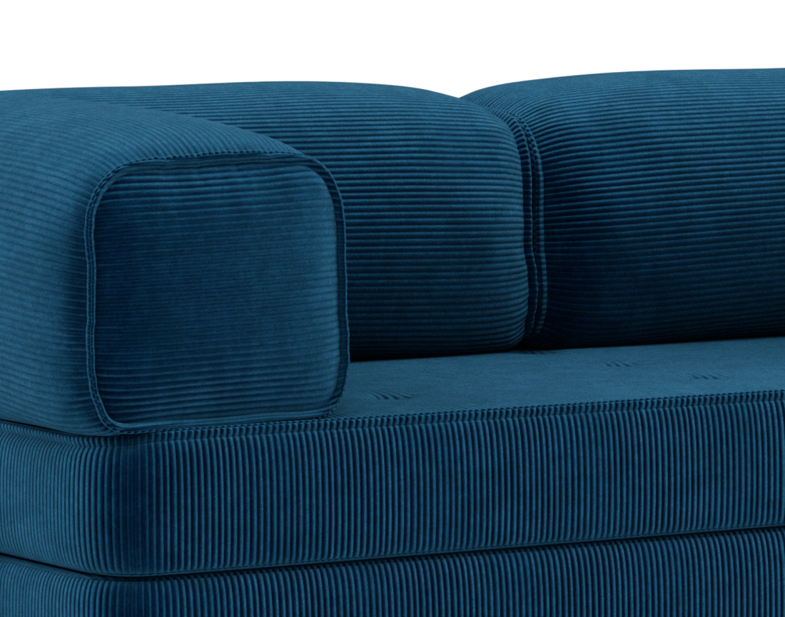 Canapé 3 places convertible en velours côtelé Poppy