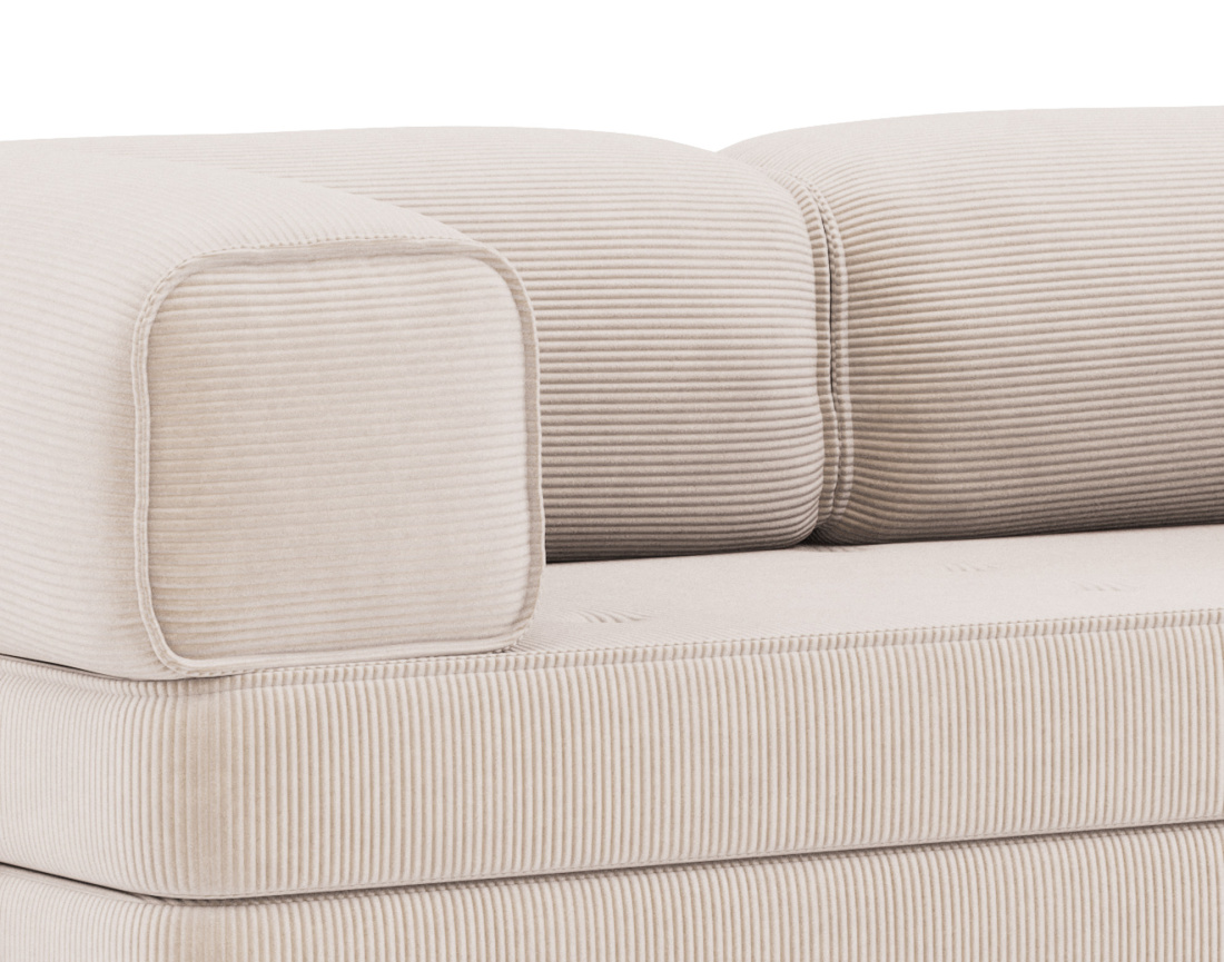 Canapé 3 places convertible en velours côtelé Poppy